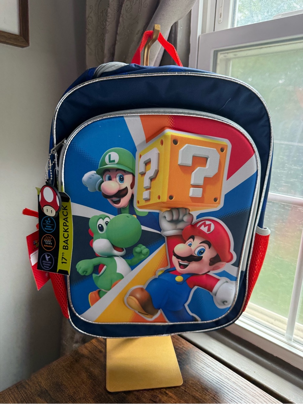 NWT Super Mario Kids Backpack - Navy Blue / Red